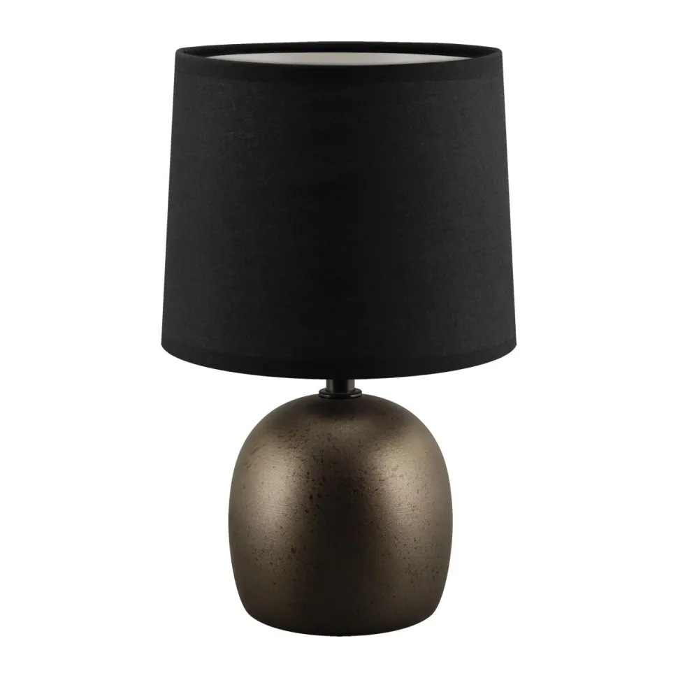 Tischlampe Schwarz Keramik Stoff E14 25,5 cm MINOS