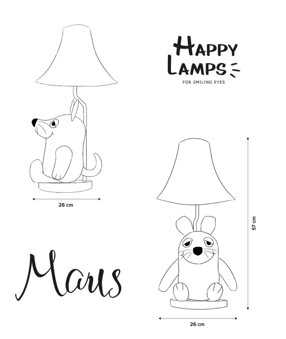 Tischlampe Sendung mit der Maus 52 cm vegan Kunstleder LED