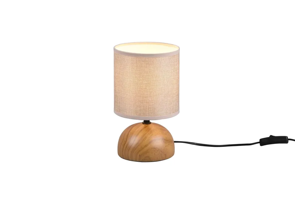 Tischlampe Stoff blendarm Keramik E14 23 cm Natur Beige