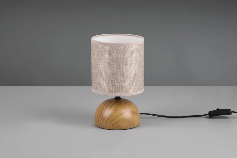 Tischlampe Stoff blendarm Keramik E14 23 cm Natur Beige