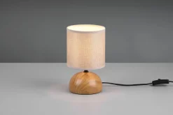 Tischlampe Stoff blendarm Keramik E14 23 cm Natur Beige