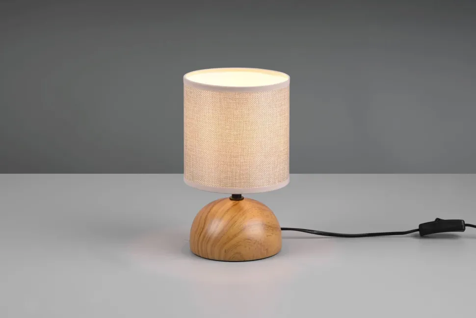 Tischlampe Stoff blendarm Keramik E14 23 cm Natur Beige