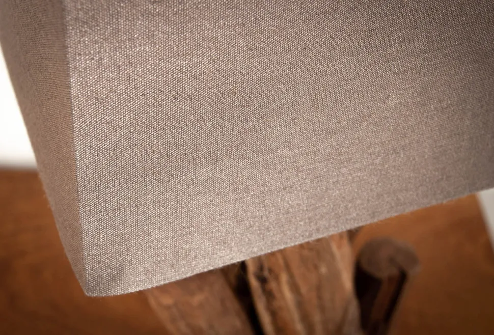 Tischlampe Stoff Holz blendarm E14 45 cm in Natur Braun