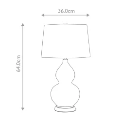 Tischlampe Stoff Keramik 64 cm E27 Weiß Petrol Retro