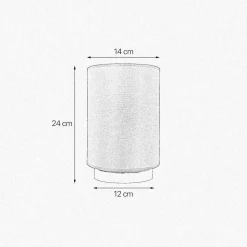 Tischlampe Stoffschirm H: 24 cm Blau Messing massiv E27