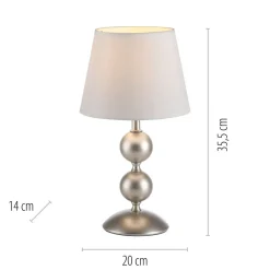 Tischlampe Stoffschirm Metall Creme Bronze 36 cm E27