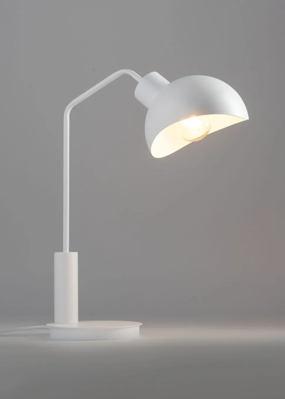 Tischlampe Weiß Metall Design 46 cm E27 Lesen Arbeiten