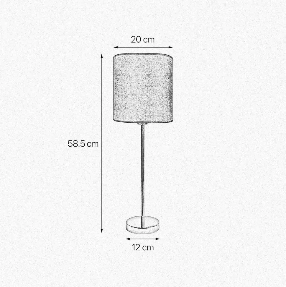 Tischleuchte 58,5 cm Ø 20 cm Stoff Messing Blau