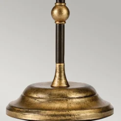 Tischleuchte 72 cm E27 in Bronze Elfenbein Stoff Metall