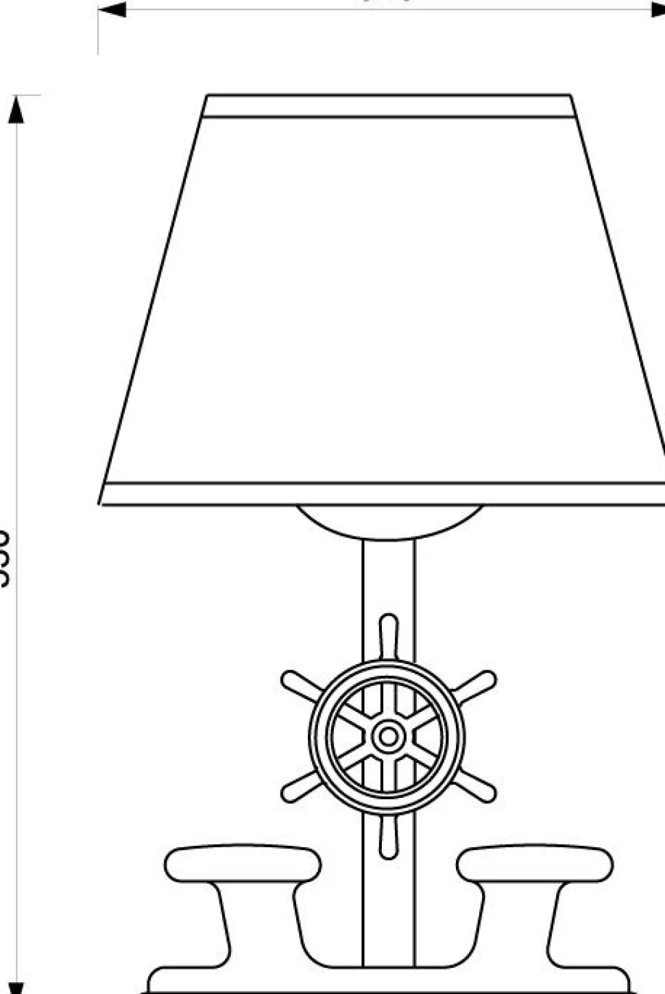 Tischleuchte Chrom Braun Echt-Messing H:53cm Nautik