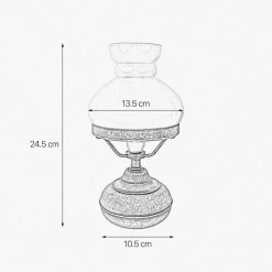 Tischleuchte 24,5cm Jugendstil Glas Messing E14