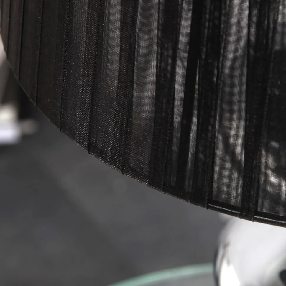 Tischleuchte 50cm Modern Design edel Schwarz Chrom