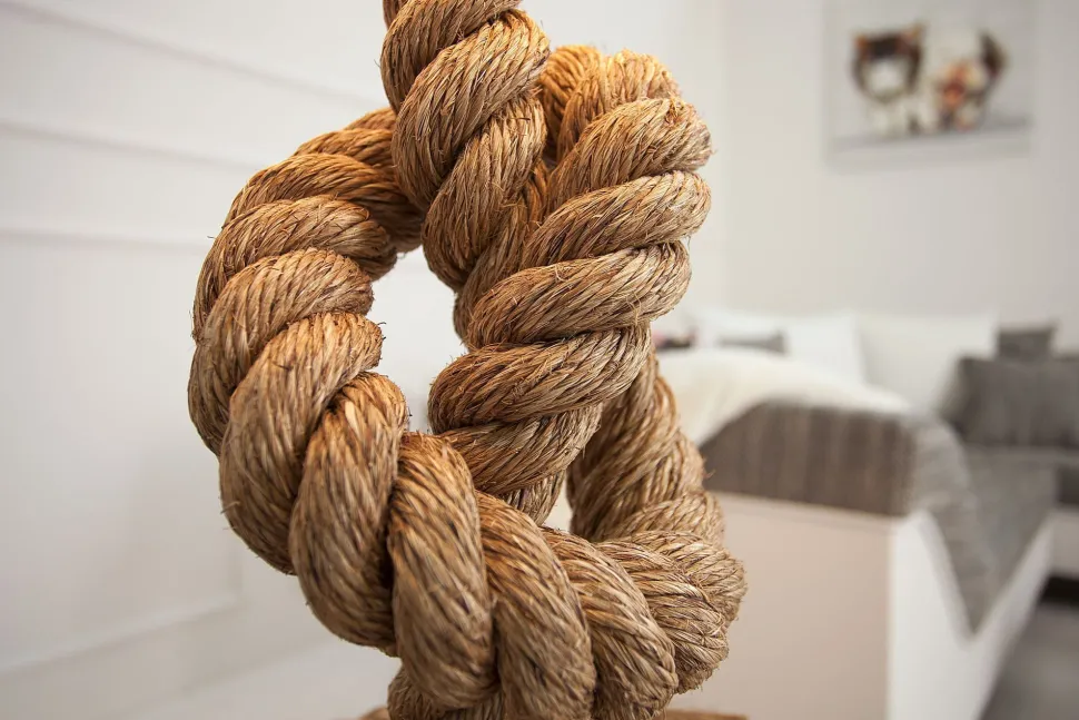 Tischleuchte 85cm Modern kunstvoll maritim echtes Tau