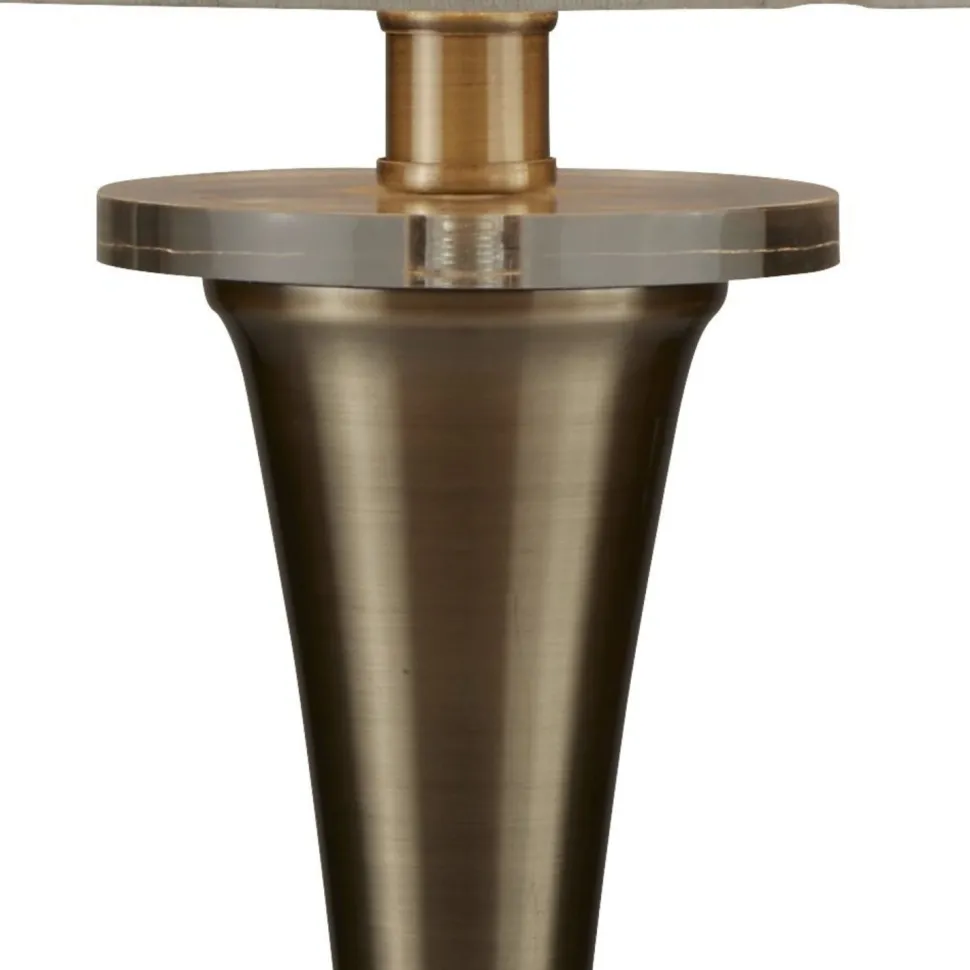 Tischleuchte E27 62 cm Ø 30 cm in Messing Antik Natur