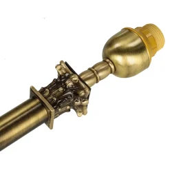 Tischleuchte echtes Messing Stoff Abat