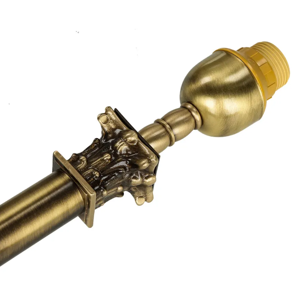 Tischleuchte echtes Messing Stoff Abat