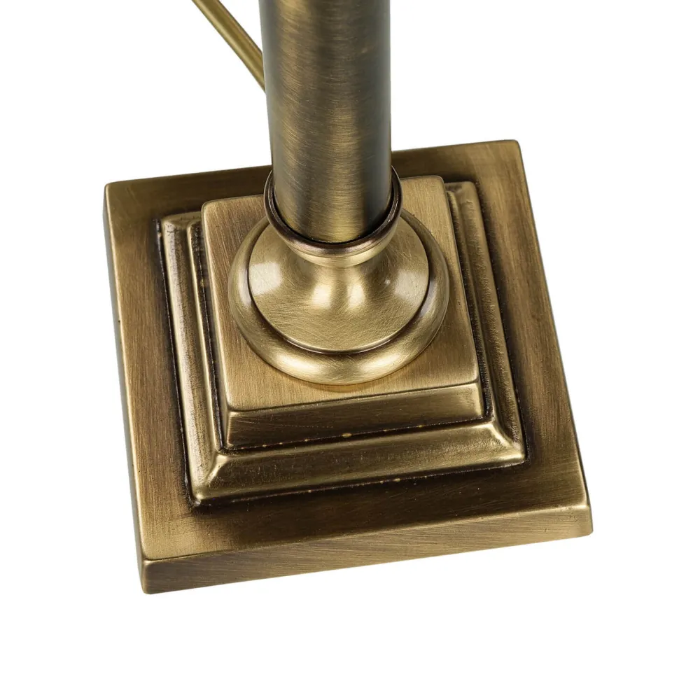 Tischleuchte echtes Messing Stoff Abat