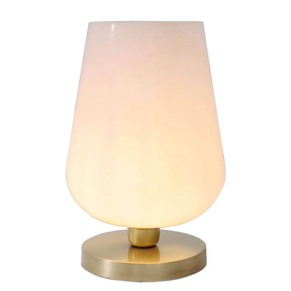 Tischleuchte Glas Echt-Messing Schlafzimmer TALIS