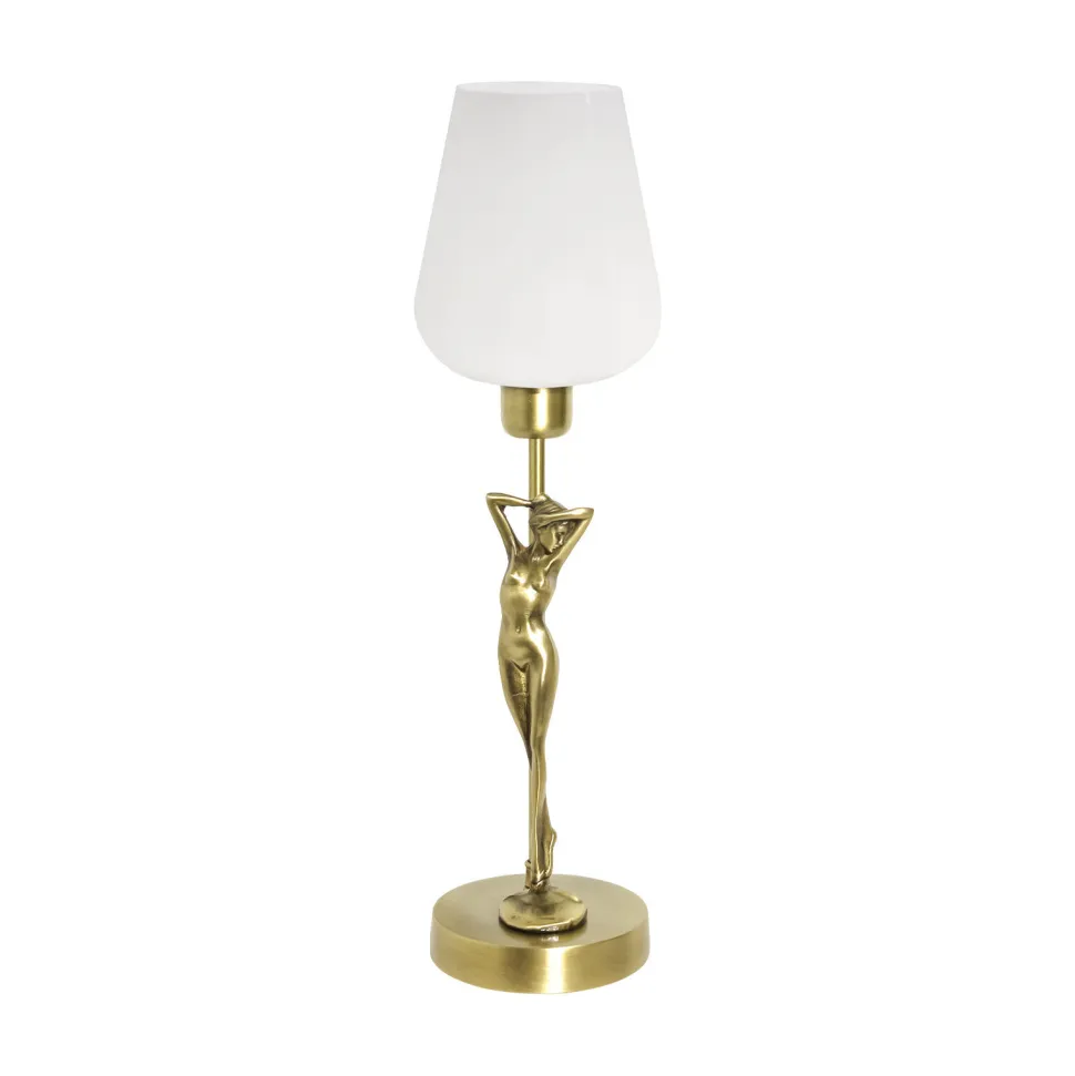 Tischleuchte Glas Echt-Messing Handarbeit Klassisch