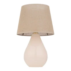 Tischleuchte Glas Jute 67 cm hoch Ecru Braun E27 RIKA