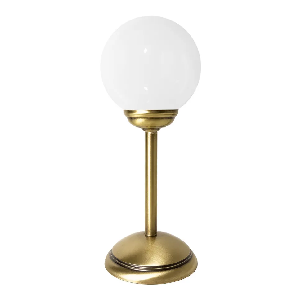 Tischleuchte Glas Messing H: 31 cm Kugelschirm E14 klein