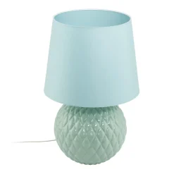Tischleuchte Glas Stoff 60 cm hoch Mint Grün E27 DOLORES