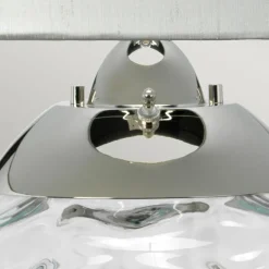 Tischleuchte Glas Stoff 71,5 cm E27 beleuchteter Fuß LED GU10