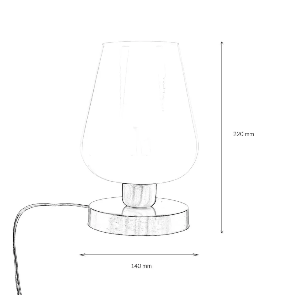 Tischleuchte Glasschirm Messingsockel elegant TALIS