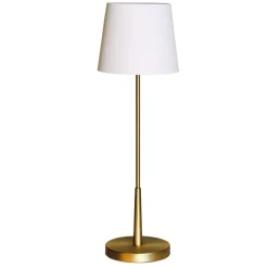 Tischleuchte Gold Weiß 68,5 cm E27 Metall Stoff Modern