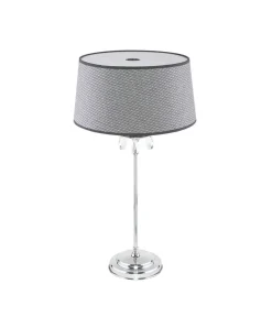 Tischleuchte Grau Chrom 65cm hoch AELUA Bett Lampe