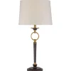Tischleuchte groß 84 cm hoch Vintage in Creme Bronze
