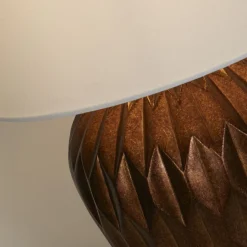 Tischleuchte in Bronze Stoff Harz E27 57,9 cm blendarm