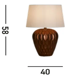 Tischleuchte in Bronze Stoff Harz E27 57,9 cm blendarm