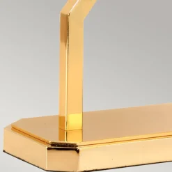 Tischleuchte in Gold Elfenbein E27 68 cm Stoff Metall