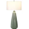 Tischleuchte Keramik 79,5 cm Weiß Grün E27 LIBIELA
