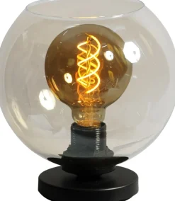 Tischleuchte Kugel Schirm Glas Metall Ø 20 cm E27