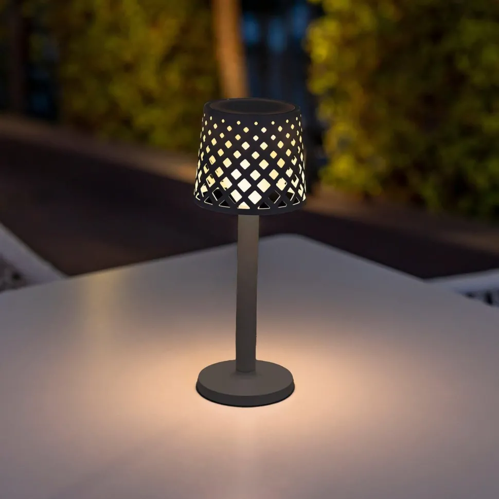 Tischleuchte LED Touch IP44 31cm Anthrazit 3000K tragbar