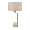 Tischleuchte Marmor Sockel H: 62 cm groß in Gold Weiß E27