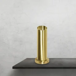 Tischleuchte Messing massiv H: 27 cm Ø 8,5 cm schmal klein