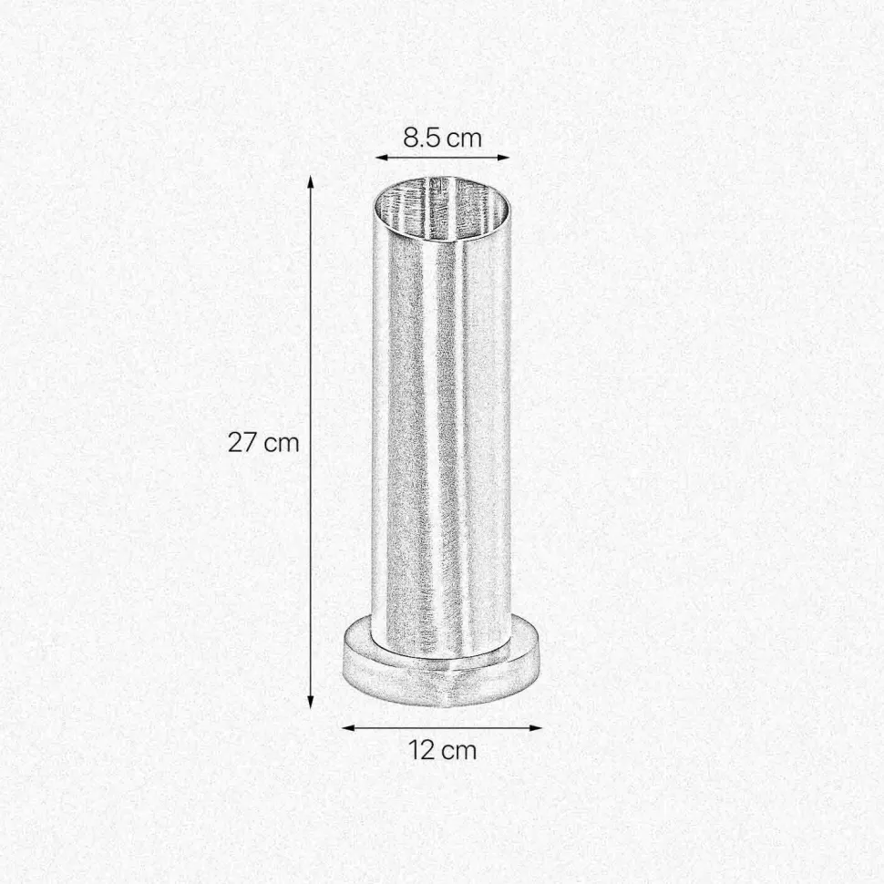 Tischleuchte Messing massiv H: 27 cm Ø 8,5 cm schmal klein