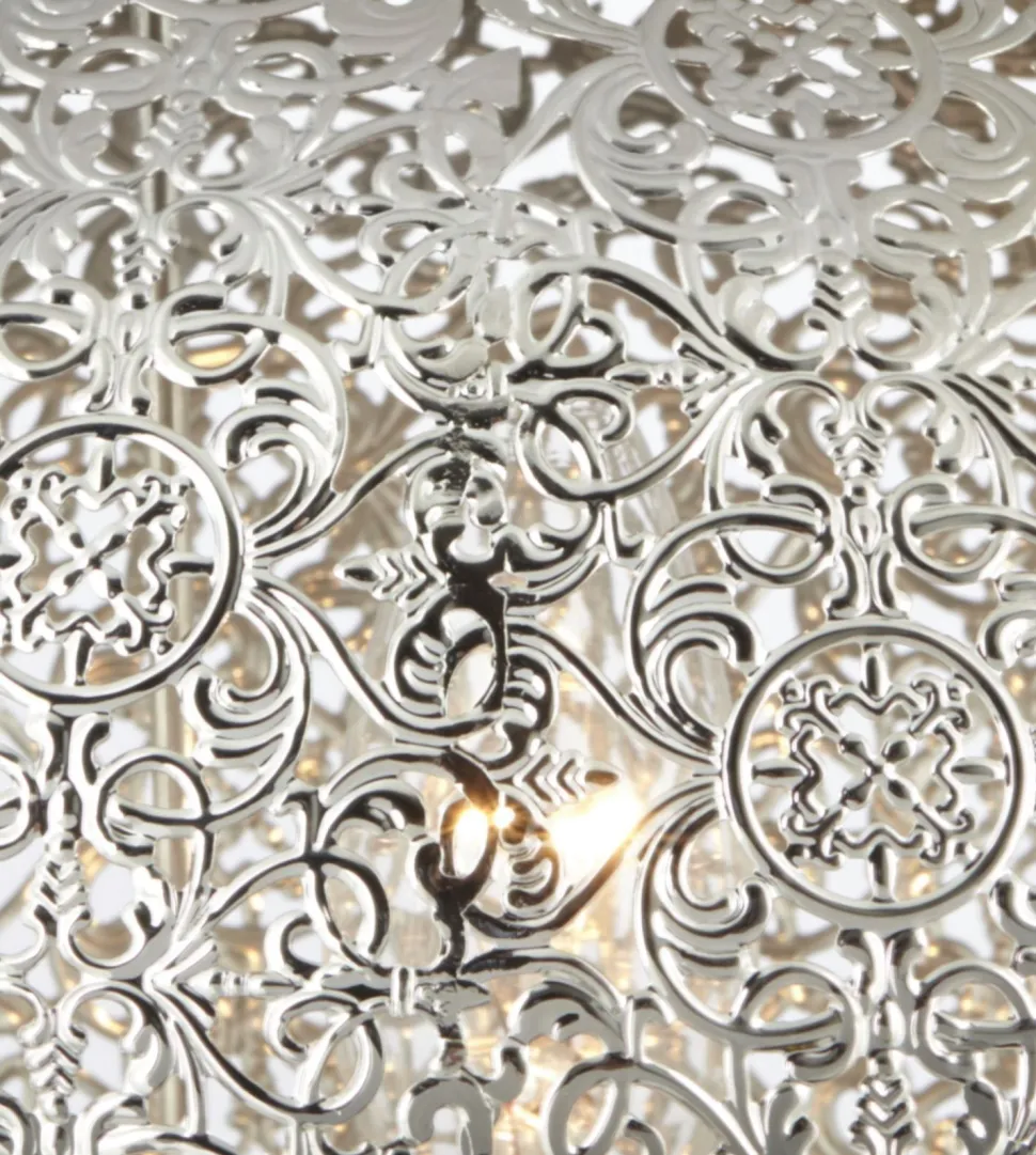 Tischleuchte Metall E27 H: 29 cm Nickel glänzend