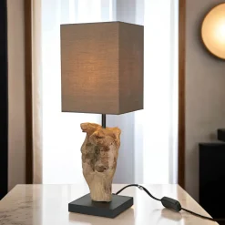 Tischleuchte Modern kunstvoll 45cm Tischlampe Natur