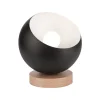 Tischleuchte Modern Schwarz E27 Ø 17 cm Metall Holz klein