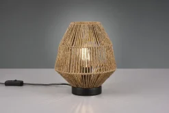 Tischleuchte Papier Metall Schwarz Braun E27 20,5 cm