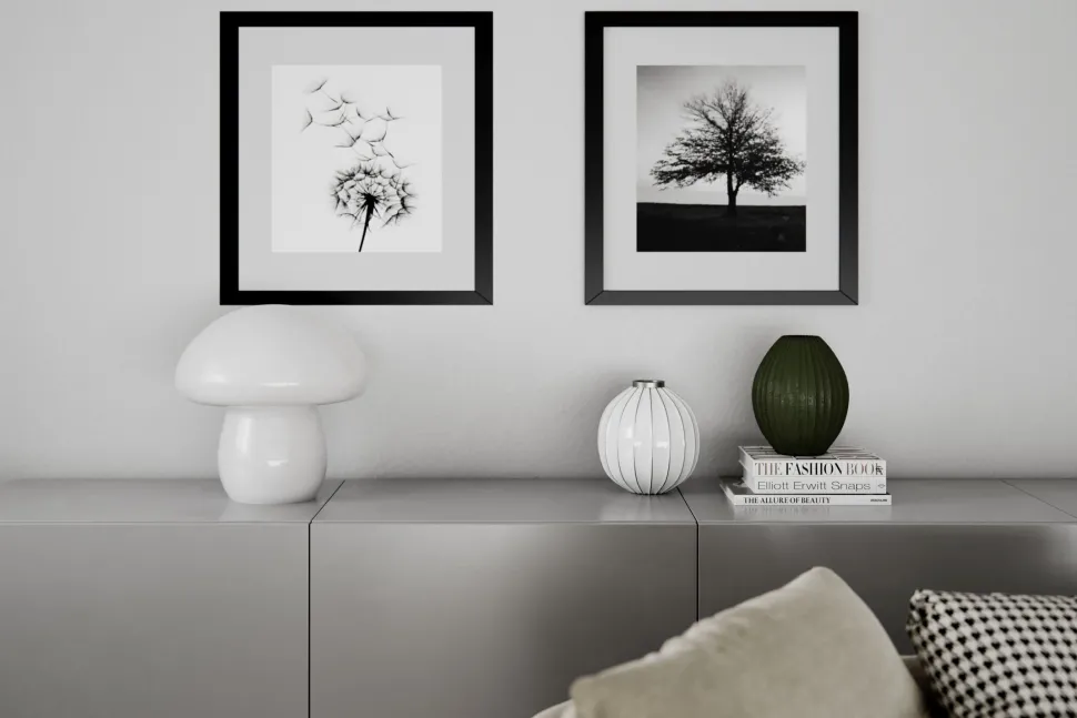 Tischleuchte Pilz Look Glas 30 cm hoch Weiß E27