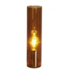 Tischleuchte Rauchglas Metall 40 cm hoch in Cognac E27