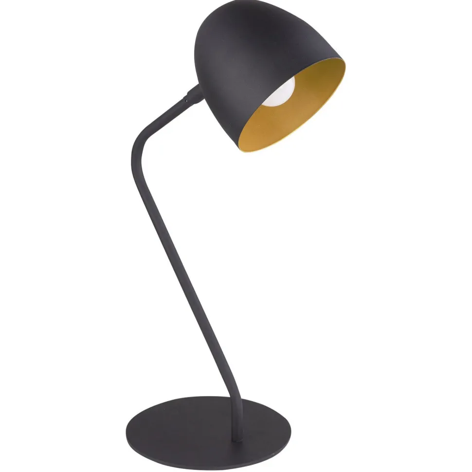 Tischleuchte SARE Schwarz Gold H:47cm Büro Lampe