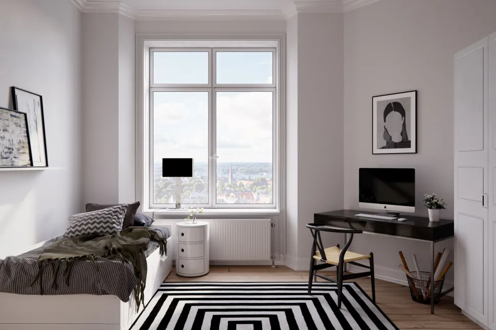 Tischleuchte Schwarz Chrom 69,5 cm hoch Metall Stoff E27