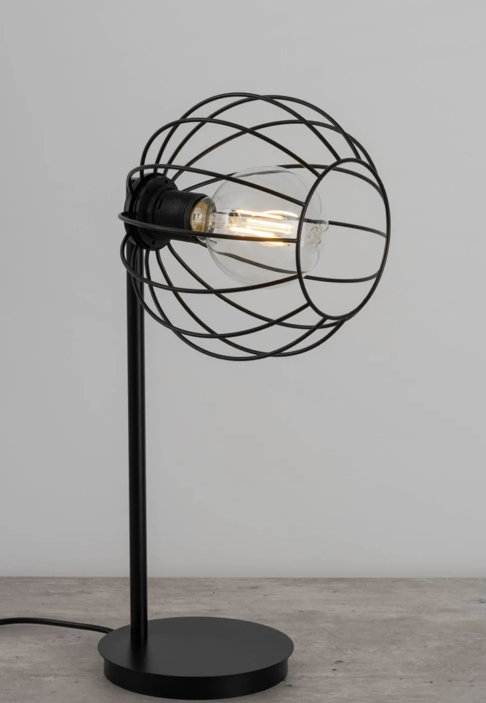 Tischleuchte Schwarz Metall 48 cm E27 Retro Design