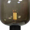 Tischleuchte Schwarz Rauchglas Metall 41 cm hoch E27